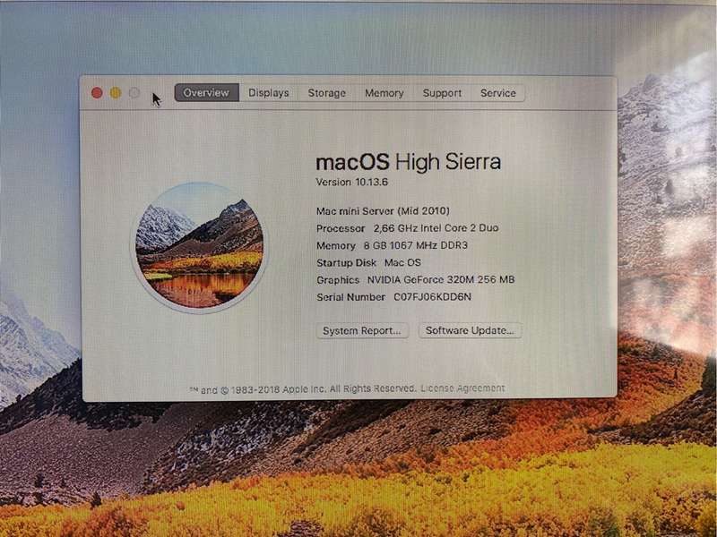 Apple Mac Mini | Intel Core 2 Duo | 8GB RAM | 1TB (2 X 500GB HD) | (Mid 2010 Model)