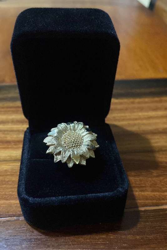 18ct Gold Plated Sunflower Ring