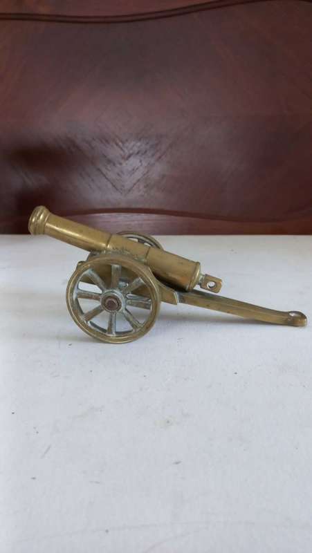 Heavy solid brass cannon ornament