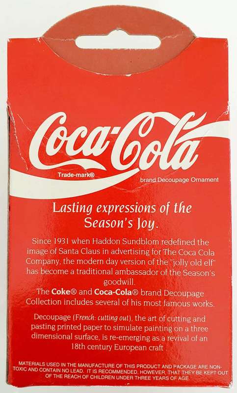 2 x COCA COLA VINTAGE HANDMADE DECOUPAGE ORNAMENTS