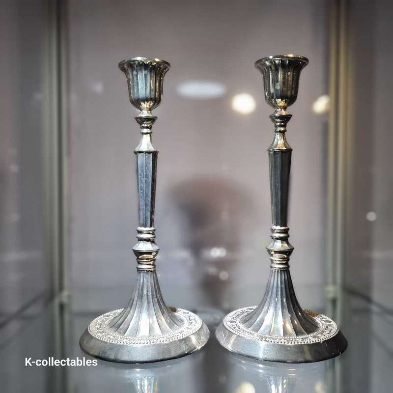 Beautiful Silver plated candle stands. 24cm