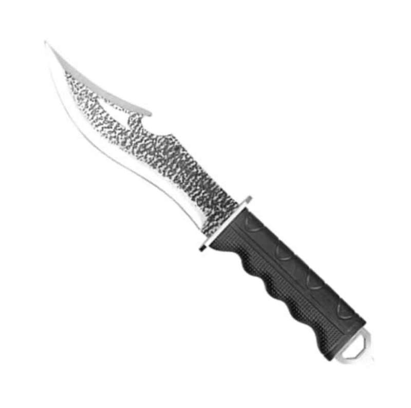 Spotted knife with bottle opener and sheath