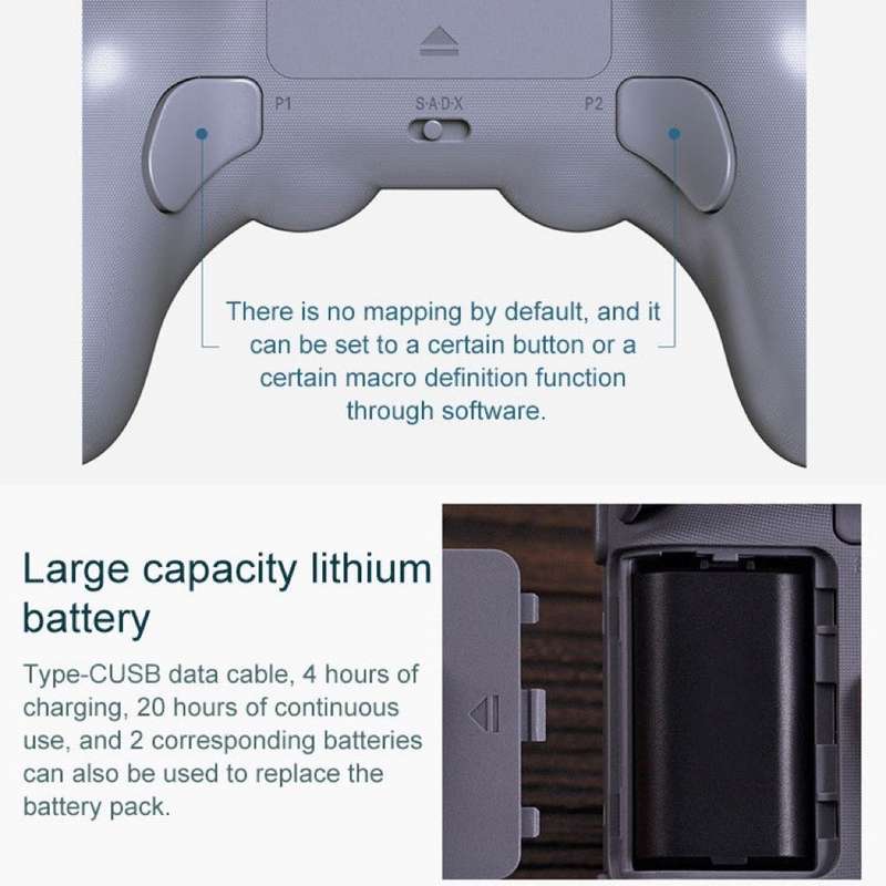 8Bitdo SN30 PRO 2 Wireless Bluetooth Gamepad Joystick for Switch / Android / PC (Grey)