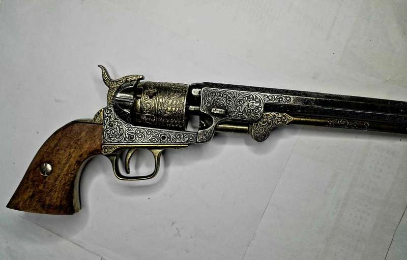 REPLICA DENIX .45 CIVIL WAR 1851 NAVY COLT REVOLVER ENGRAVED PISTOL 1040L