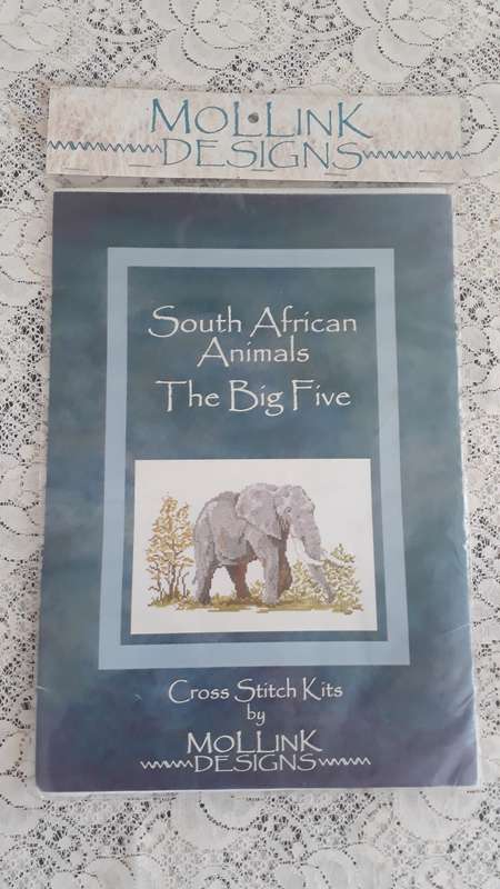 SOUTH AFRICAN ANIMALS THE BIG FIVE  - AFRICAN ELEPHANT CROSS STITCH KIT COMPLETE
