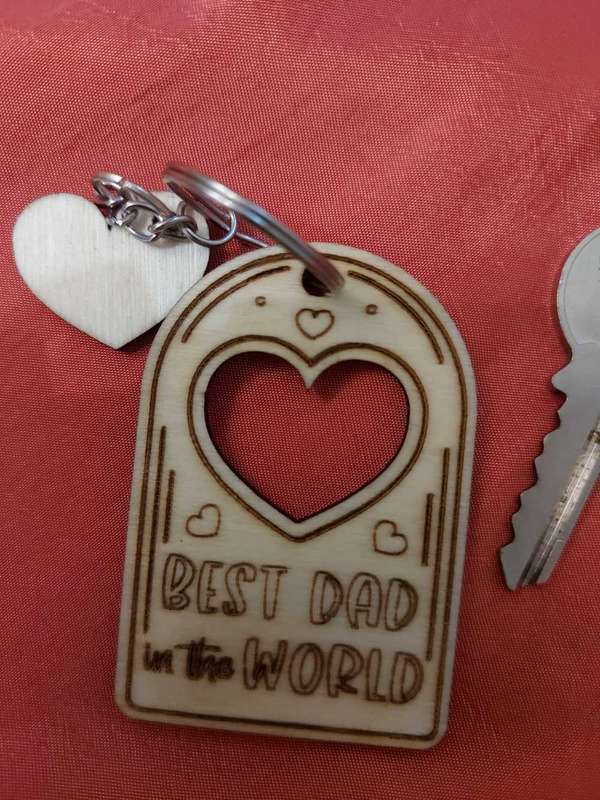Wooden key holder for father`s day