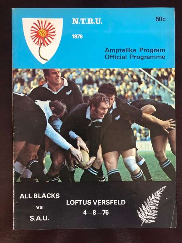 SA Universities vs New Zealand 1976 Rugby matchday programme