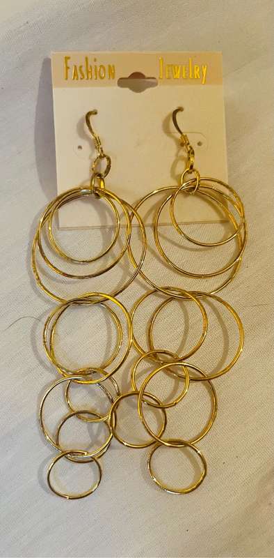 Earrings Gold Ringlet Drops