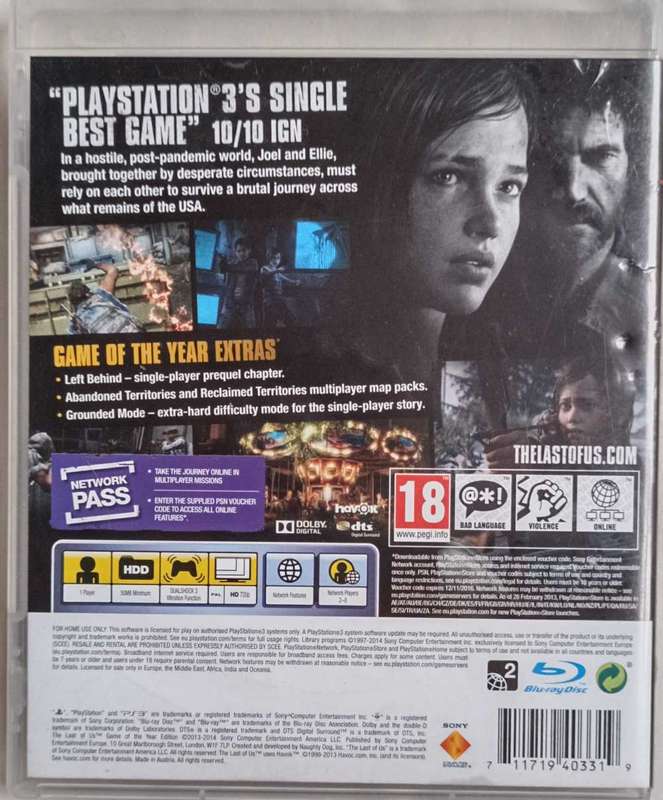 The Last of Us for Ps3 Game of the Year Edition CIB