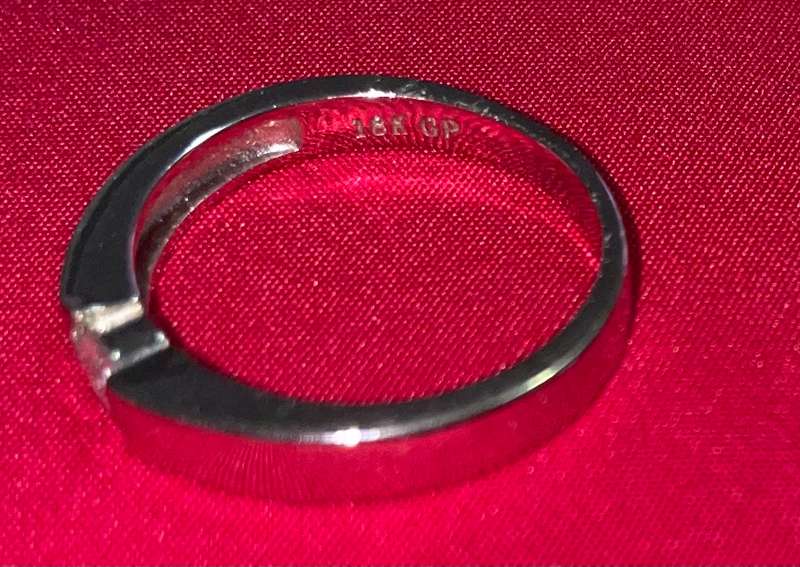 18ct White Gold Plated 0.25ct Moissanite Ring