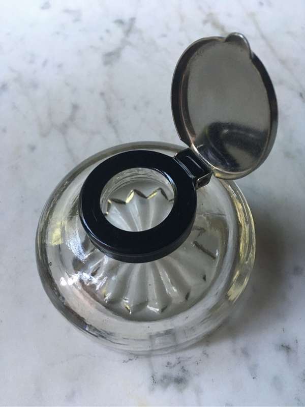 Antique glass inkwell