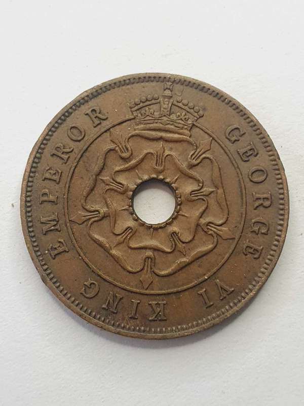 Southern Rhodesia King George VI Brass Half Penny 1944