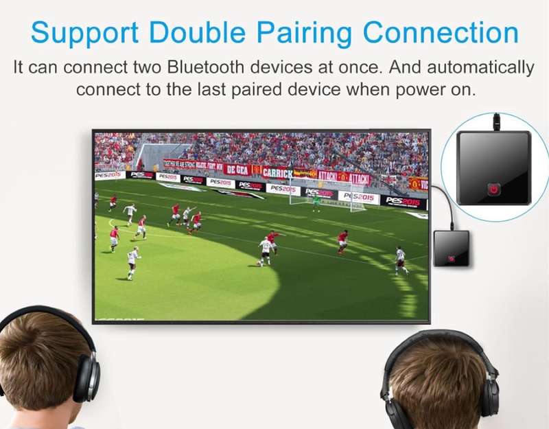 Bluetooth 5.0 receiver and transmitter with optical input