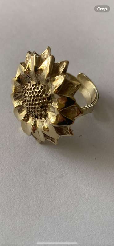 18ct Gold Plated Sunflower Ring