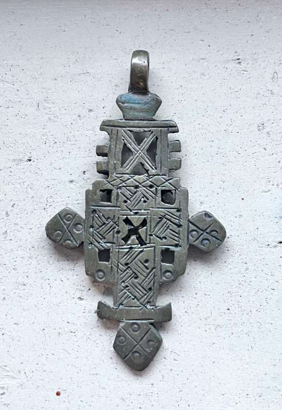 Ethiopian brass coptic cross pendant