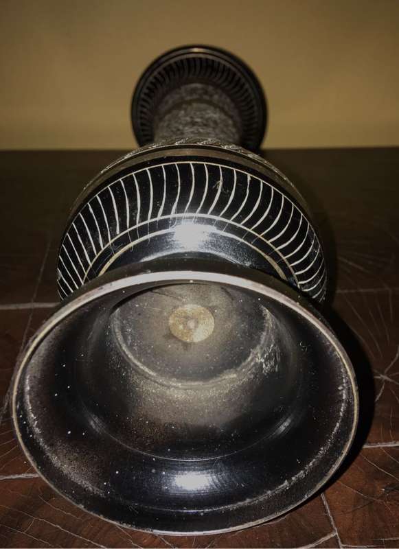 Vintage brass engraved vase