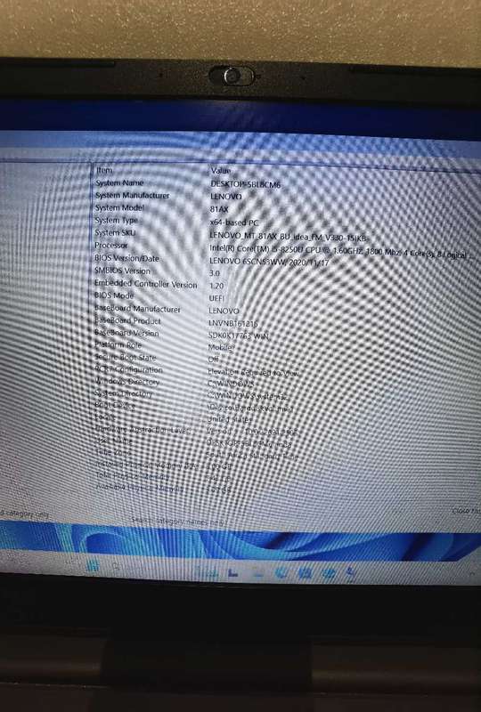 Lenovo Corei5 8th Gen model 81AX, V330