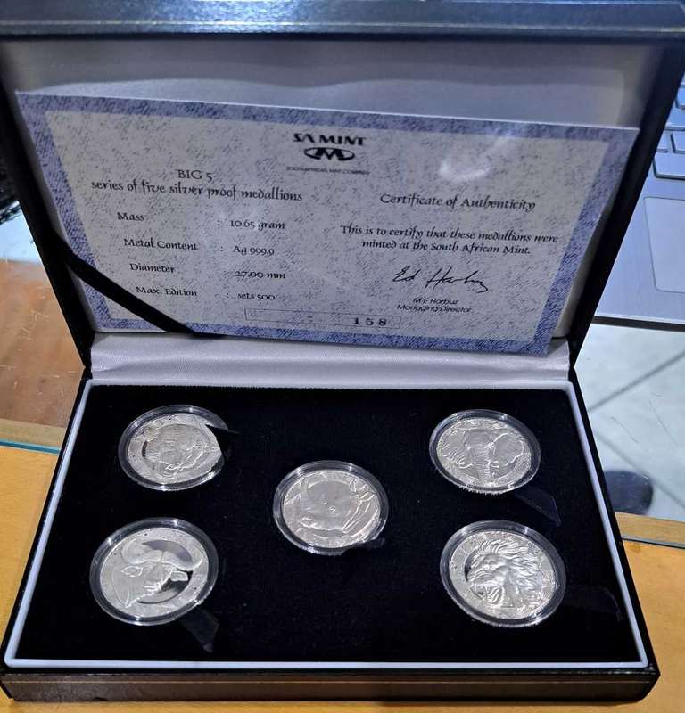 SA BIG 5 silver medallion proof set