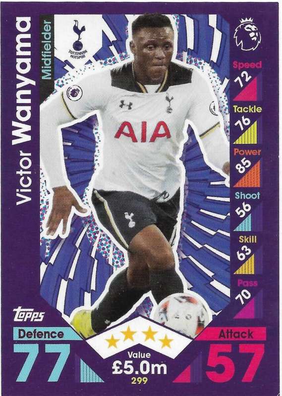 Victor Wanyama base card 299 match attax premier league 2016/17