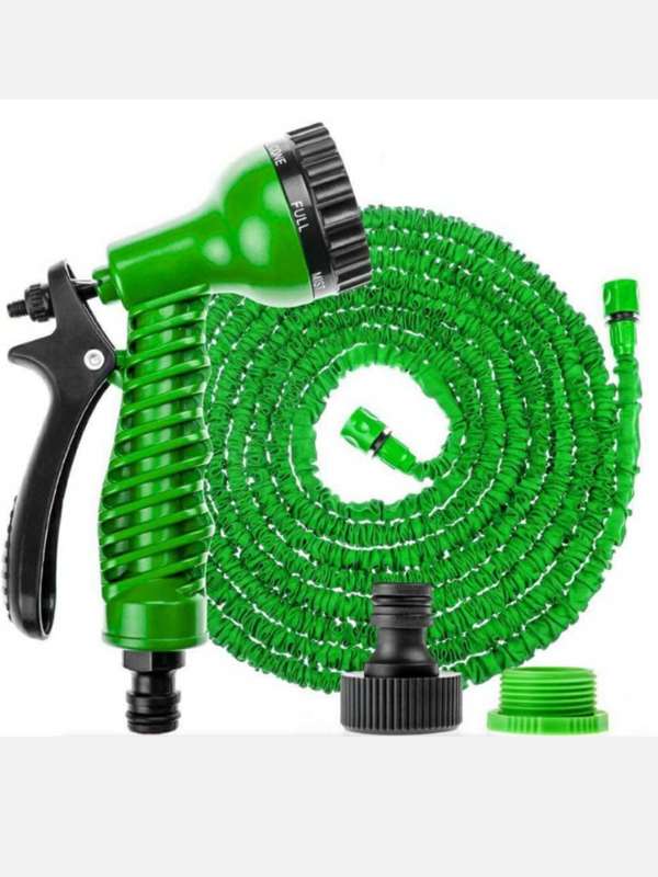Expandable Magic Hosepipe with Spray Nozzle - 15m - Green.