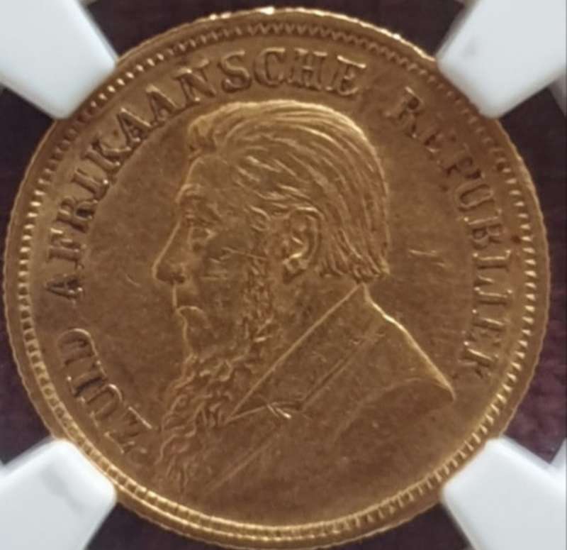 1894 ZAR Gold Half Pond.NGC Graded AU53.Mintage only 39187.(VERY ELUSIVE, ESPECIALLY IN THIS GRADE)