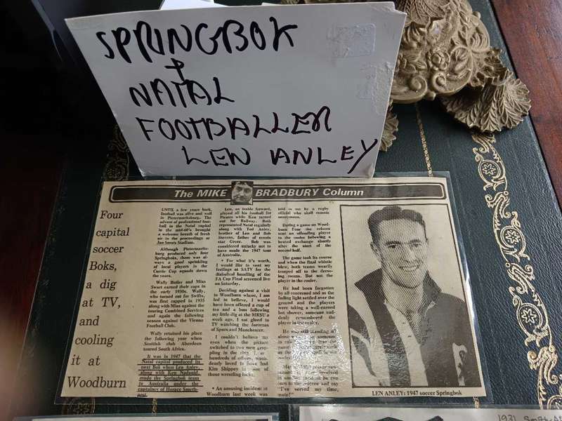 1931 SA Football Ass. Test Referee Badge & Springbok & Natal Footballer Len Ansley Memrobilia