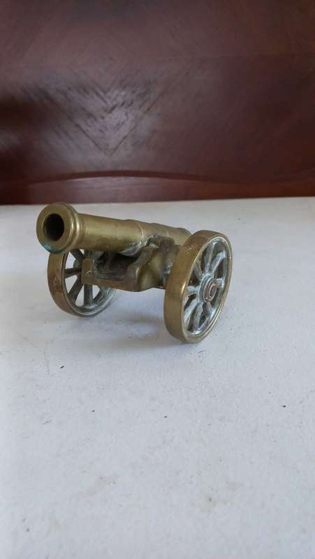 Heavy solid brass cannon ornament