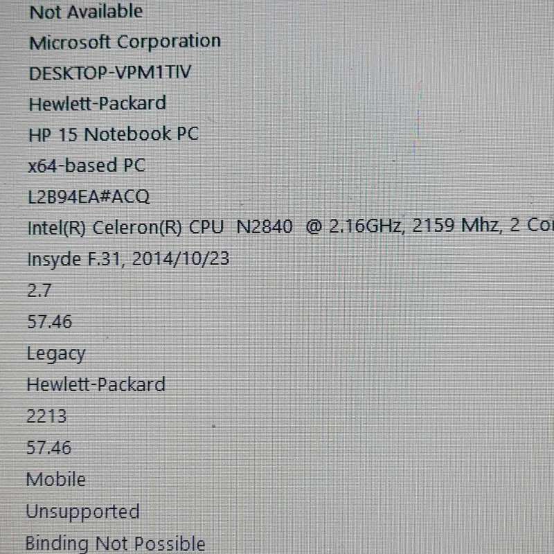 hp 15 notebook pc. Celeron N2840