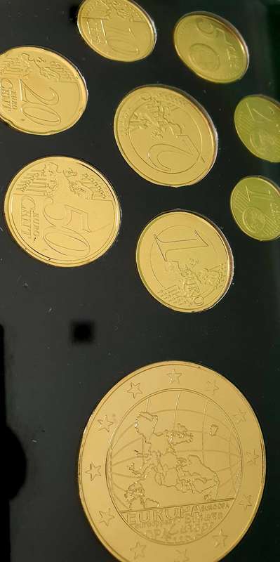 PRESTIGE EURO COIN SET - LTD. ED. - 24 KARAT - RHODIUM