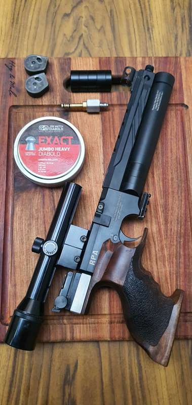 Reximex RPA .22 PCP Air Pistol - Walnut grip + Bushnell phantom scope