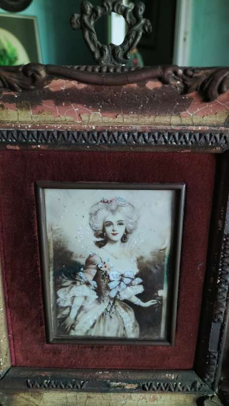 Miniature Portrait Painting of a Woman Signed Willis