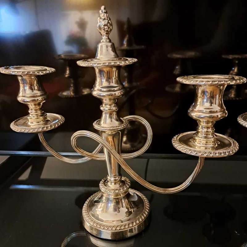 HALLMARKED SILVER CANDELABRA SET