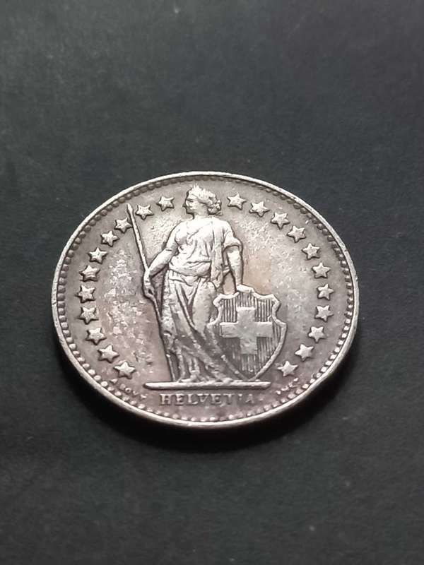 1945 Switzerland Silver 1/2 Franc. 0.833 Silver
