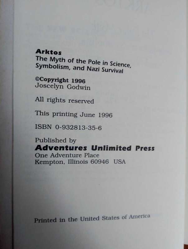 Arktos - The Polar Myth in Science, Symbolism and Nazi Survival by Jocelyn Godwin