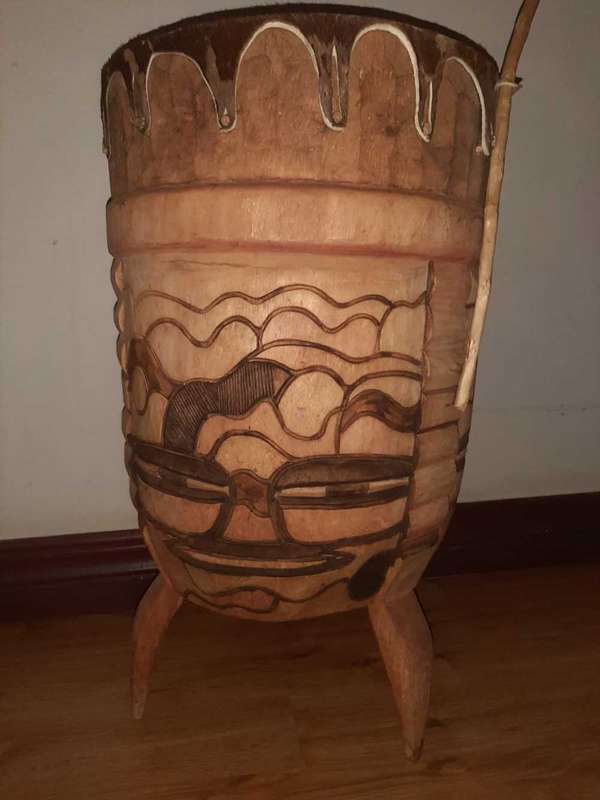 LARGE AFRICAN TRIBAL DRUM