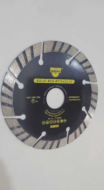 Samedia Segmented Industrial Multipurpose SOLID BCS Diamond Blade 115 x22.23mm (BID PER PIECE)