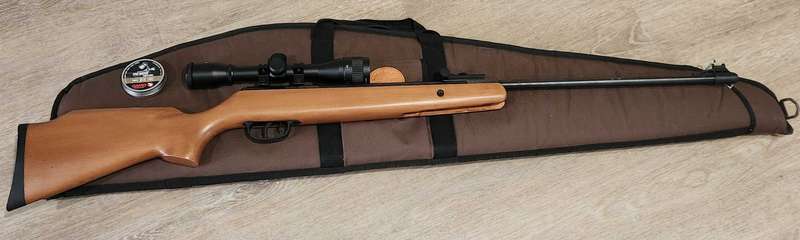 Air Rifle & Carry-case - Crosman Optimus Break Barrel with 4x32 Scope (.22) - Majestic BARELY USED