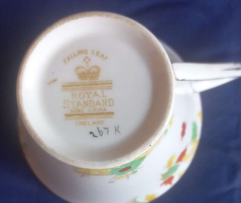 Royal Standard bone china duo (Falling leaf)