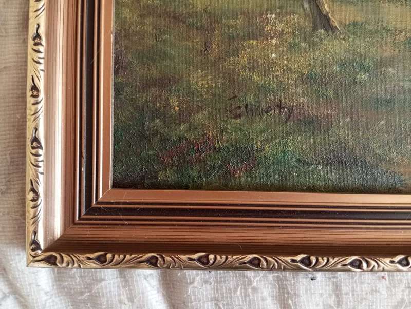 South African old oil painting by artist  Enderby In smart frame,Frame size 98cm x 67cm
