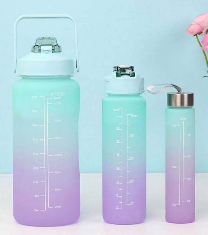 3 Piece Water Bottle Motivational bottle set