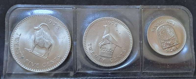 Coins of Rhodesia Set in Special Coin Case (25c, 20c, 10c, 5c, 2.5c, 1c, 1/2c)