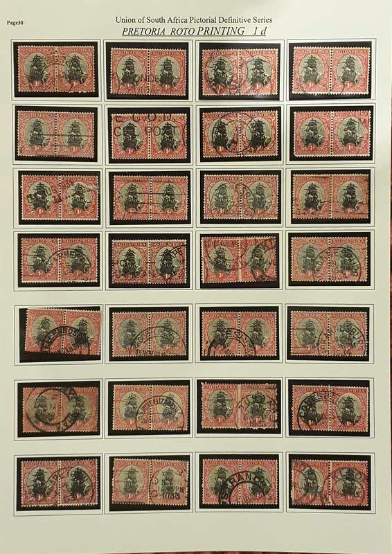 Union of South Africa 1/2d and 1d pictorial definitive series Pretoria Roto Printing