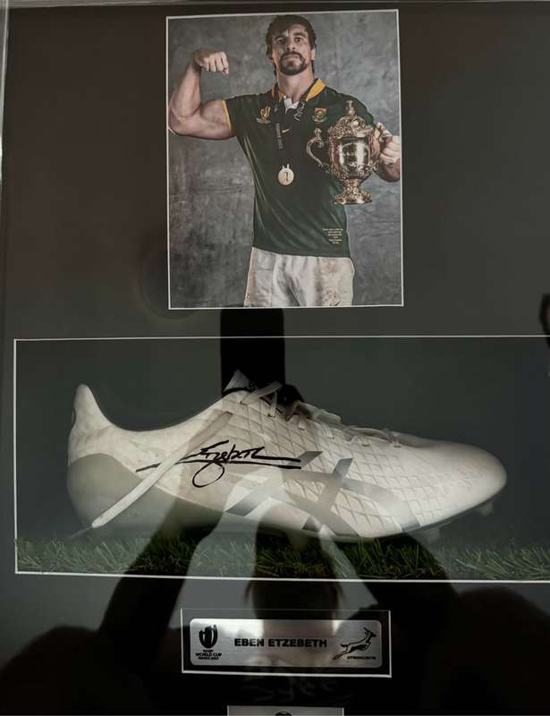 Springbok Rugby Legend Eben Etzebeth Signed boot