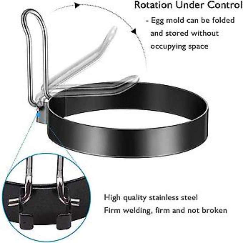 2 Pack Egg Ring, Non Stick Egg Rings,Poached Egg Rings,Egg Frying Rings (10.2cm2.1cm