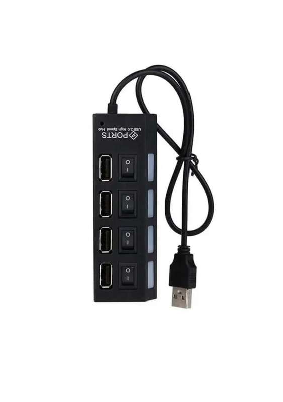 4 Port USB 2.0 High Speed HUB Data Transfer with Separate On/Off Switch