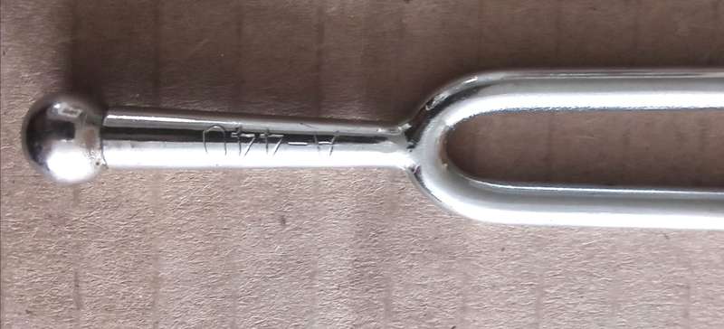 Piano tuning fork A-440. Stainless steel.