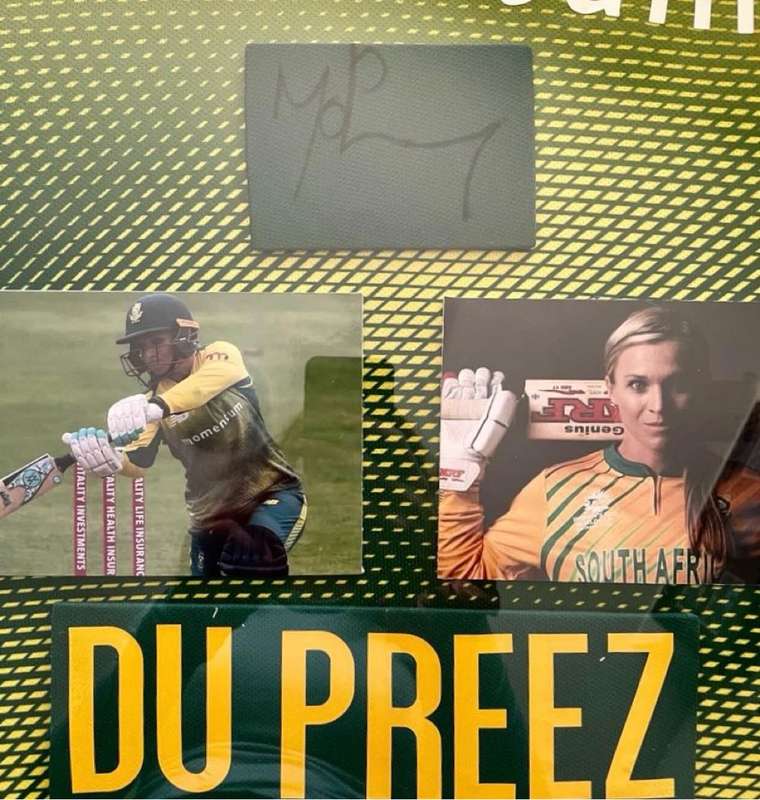 Cricket Frame Signed Mignon Du Preez