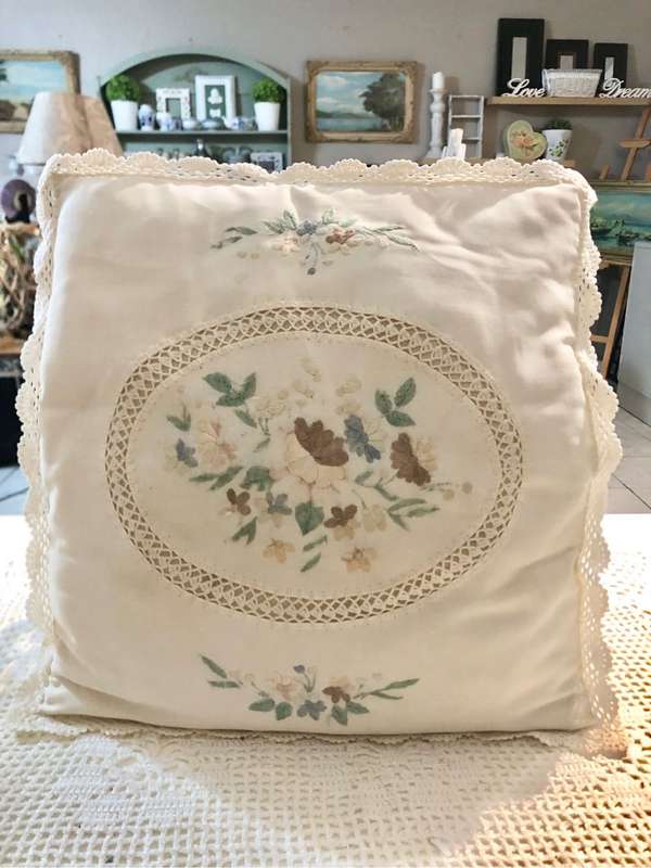 X2 Vintage embroidered cushions