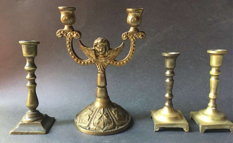 Vintage brass miniature candlesticks