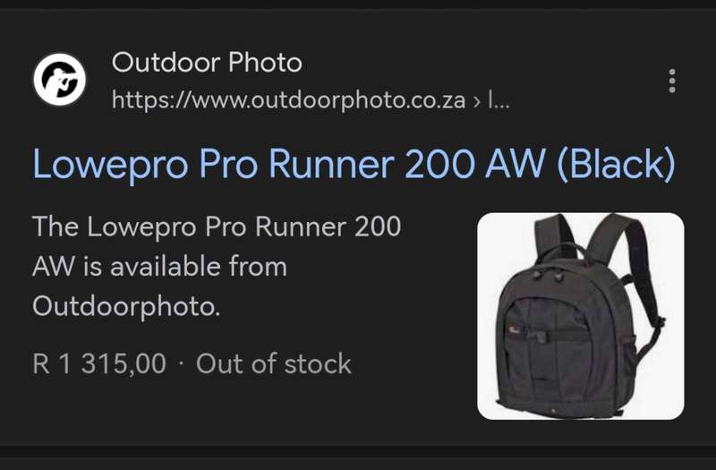 Lowepro ProRunner 200AW camera backpack
